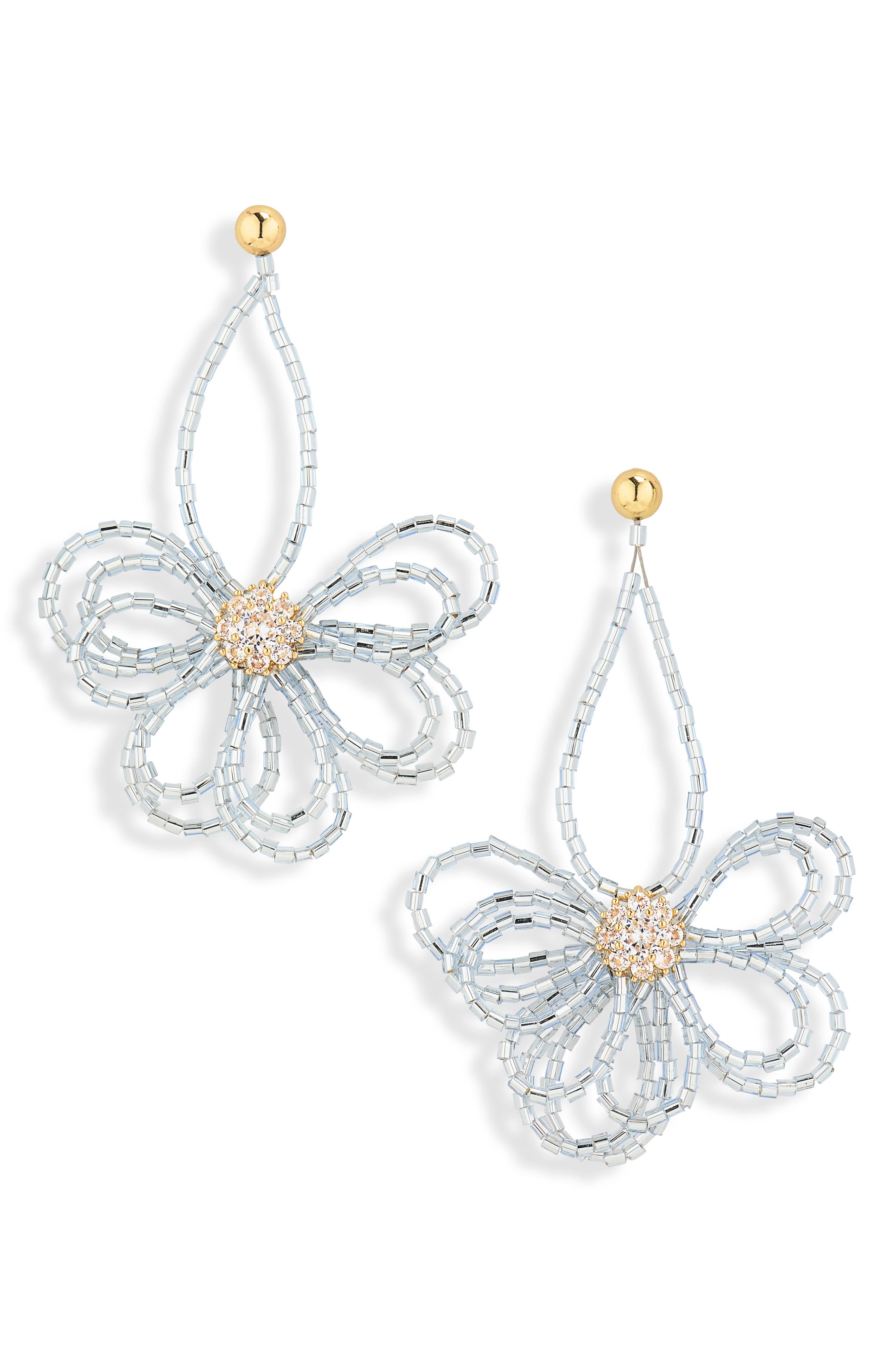NATASHA Beaded Flower Drop Earrings