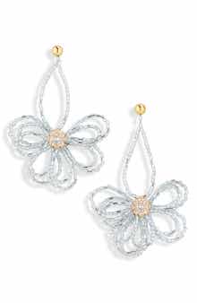 NATASHA Beaded Flower Drop Earrings