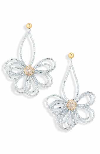 NATASHA Beaded Flower Drop Earrings