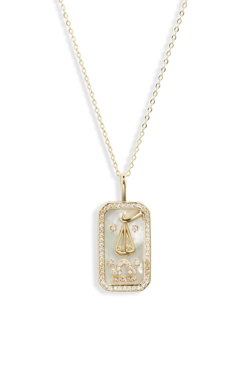 Melinda Maria Zodiac Pendant Necklace, Main, color, Gold-Libra