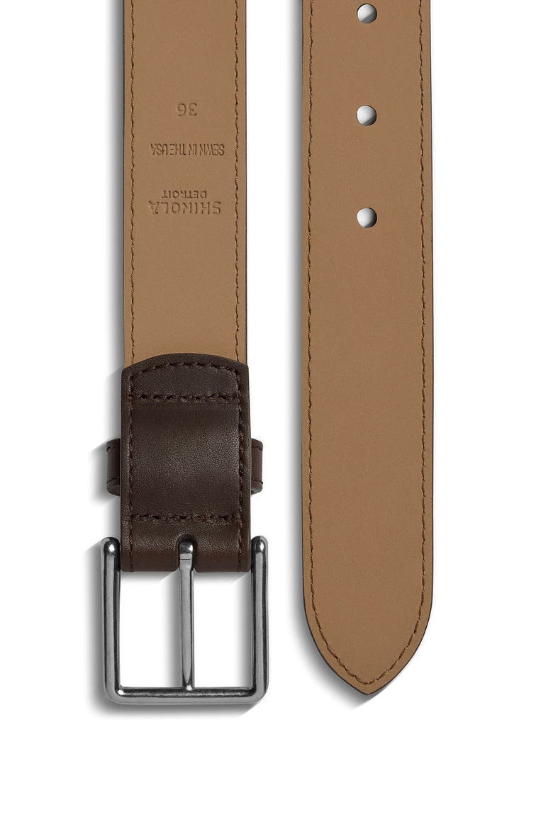 Leather Belt, Alternate, color, BROWN