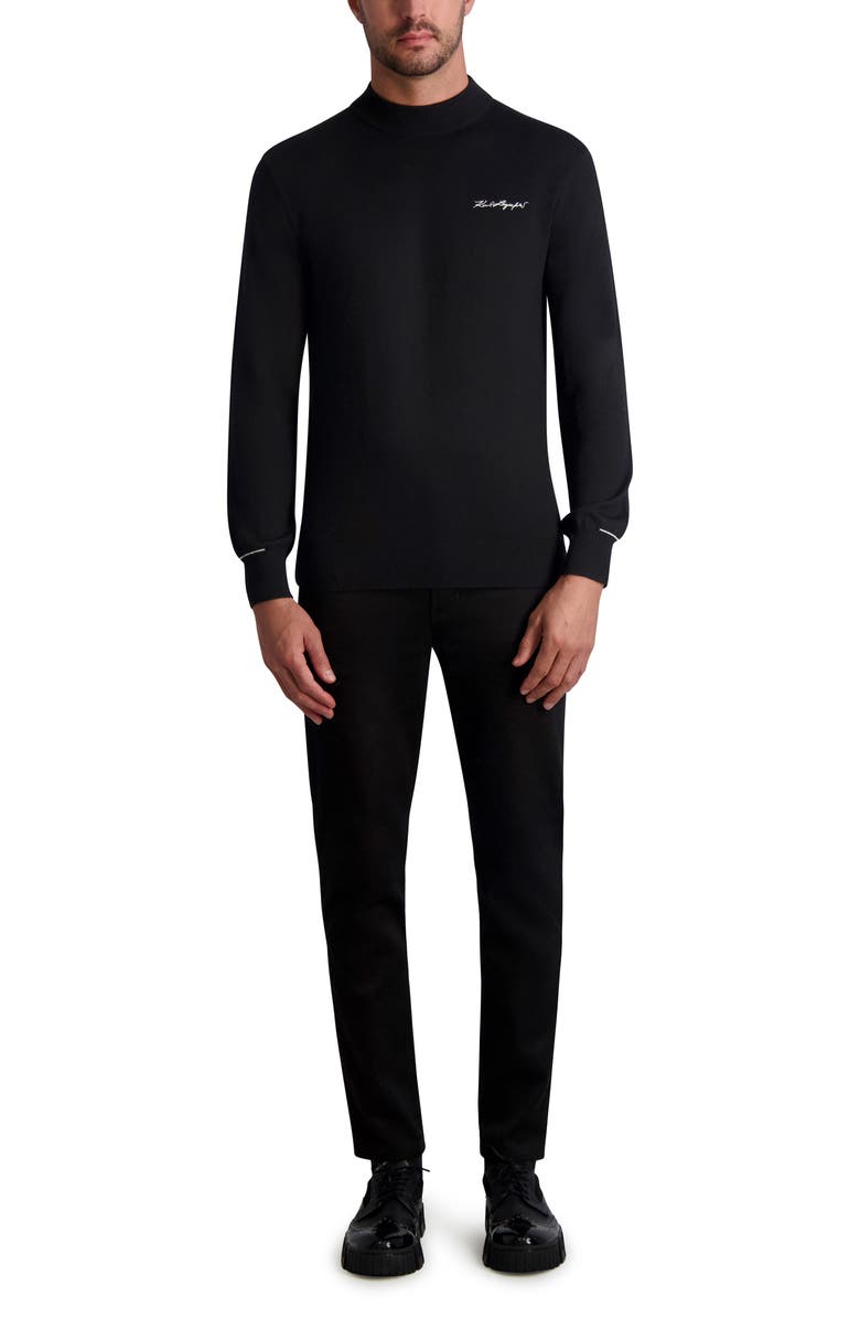 Karl Lagerfeld Paris White Label Mock Neck Wool Blend Sweater, Alternate, color, 