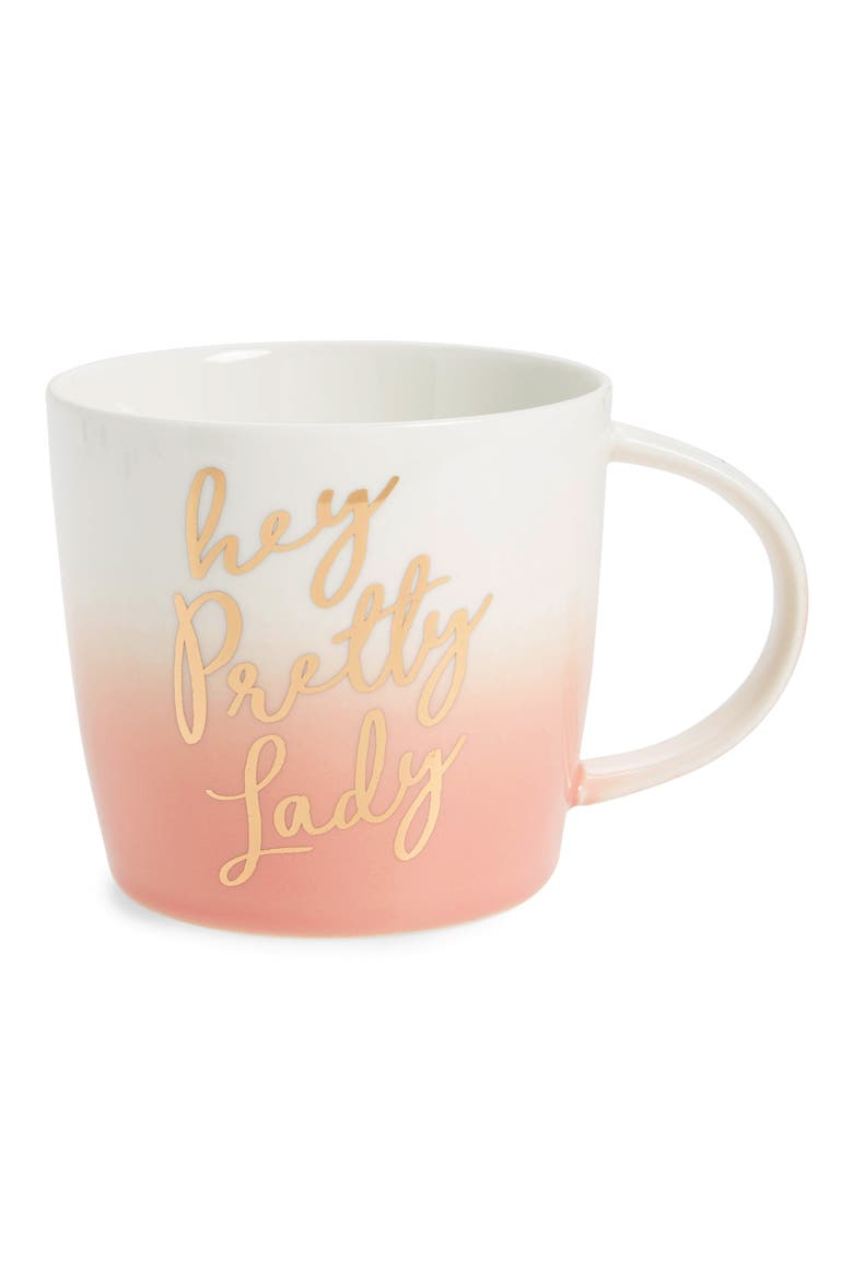 Hey Pretty Lady Ceramic Mug, Main, color, BLUSH