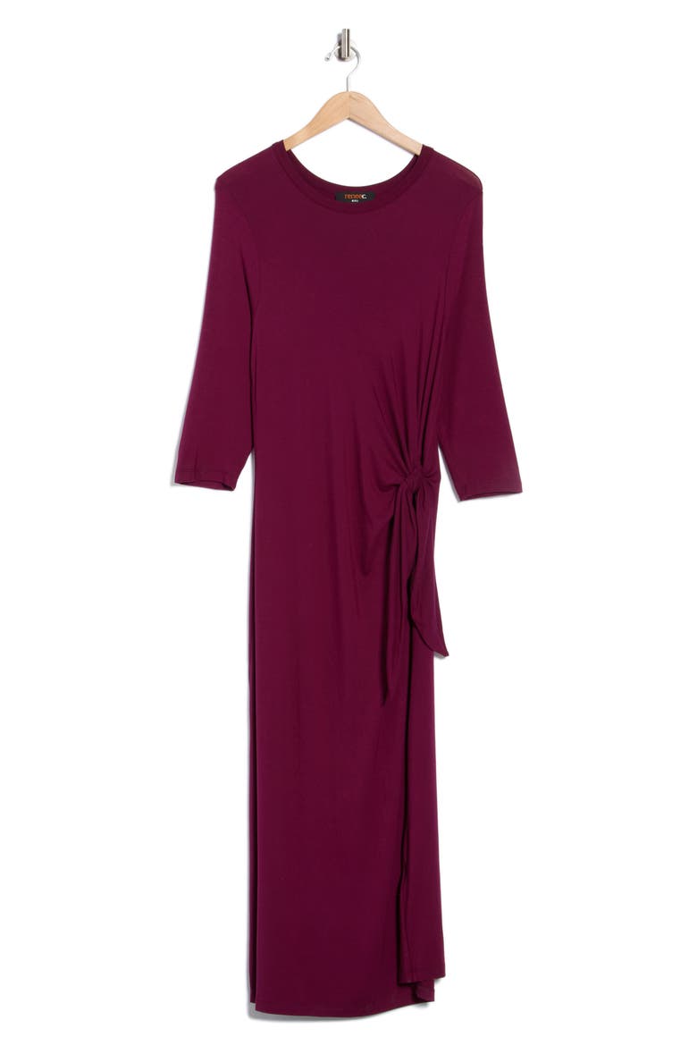 Side Knot Dress, Alternate, color, RAISIN