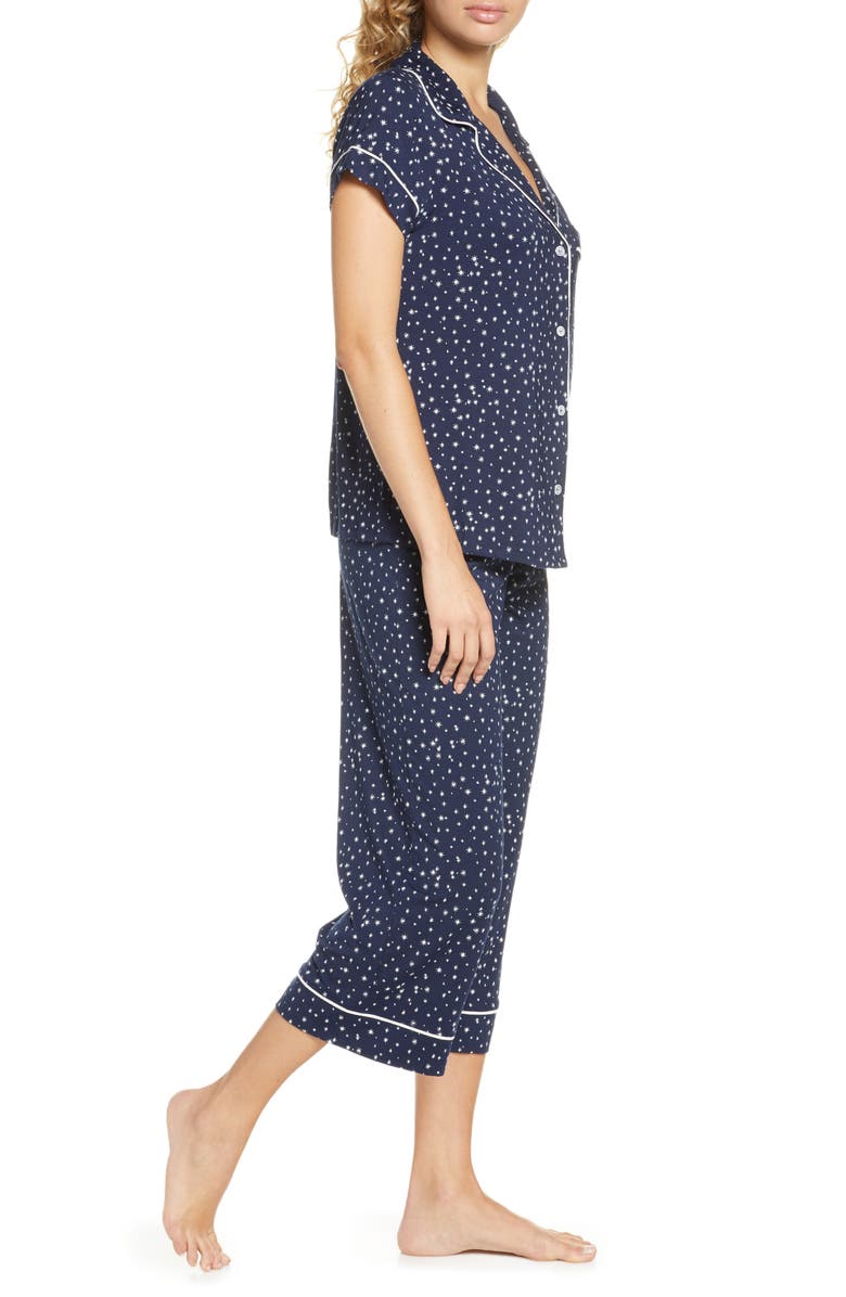 Eberjey Gisele Printed Short Sleeve Cropped Pajamas, Alternate, color,