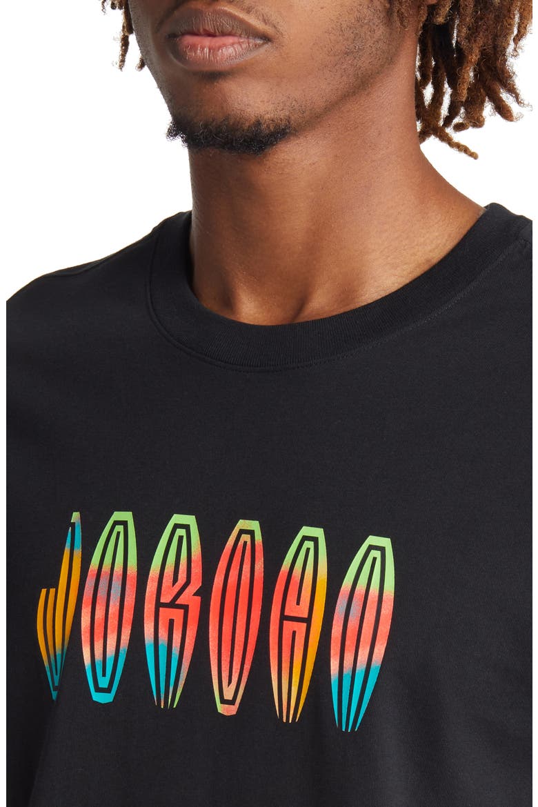 Men's Logo Graphic Tee, Alternate, color, BLACK/ NEW EMERALD/ INFRARED