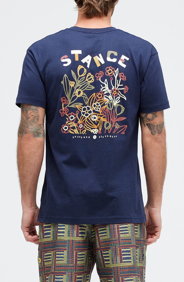 Stance Cut It Out Cotton Graphic T-Shirt, Alternate, color, Navy