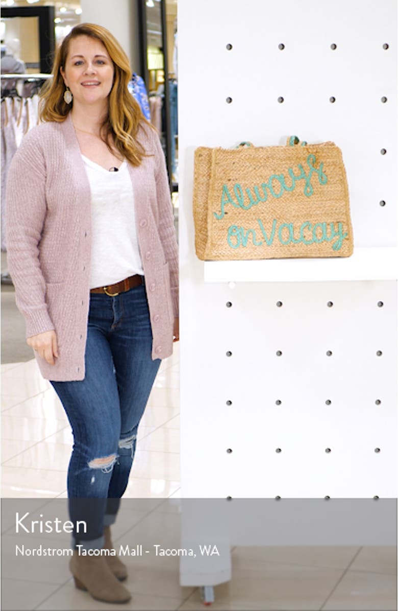 Always on Vacation Jute Tote, sales video thumbnail