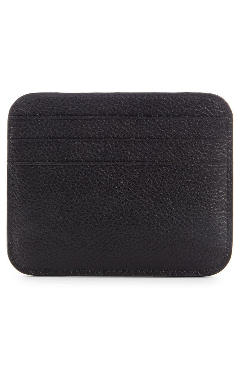Balenciaga Cash Logo Leather Card Holder, Alternate, color, 