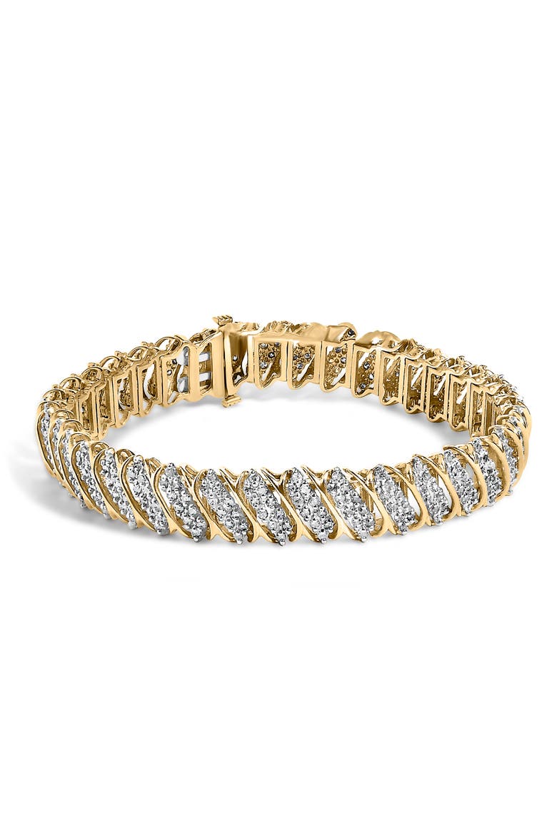 10K Yellow Gold 3.0 Cttw Diamond S-Link Bracelet, Main, color, Yellow Gold