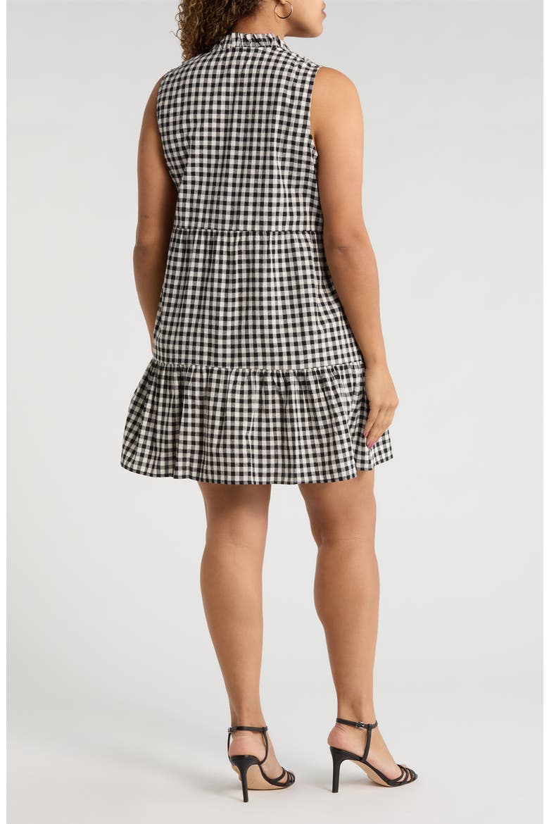 Plaid Gemmely Sleeveless Cotton Minidress, Alternate, color, BLACK-MULTI
