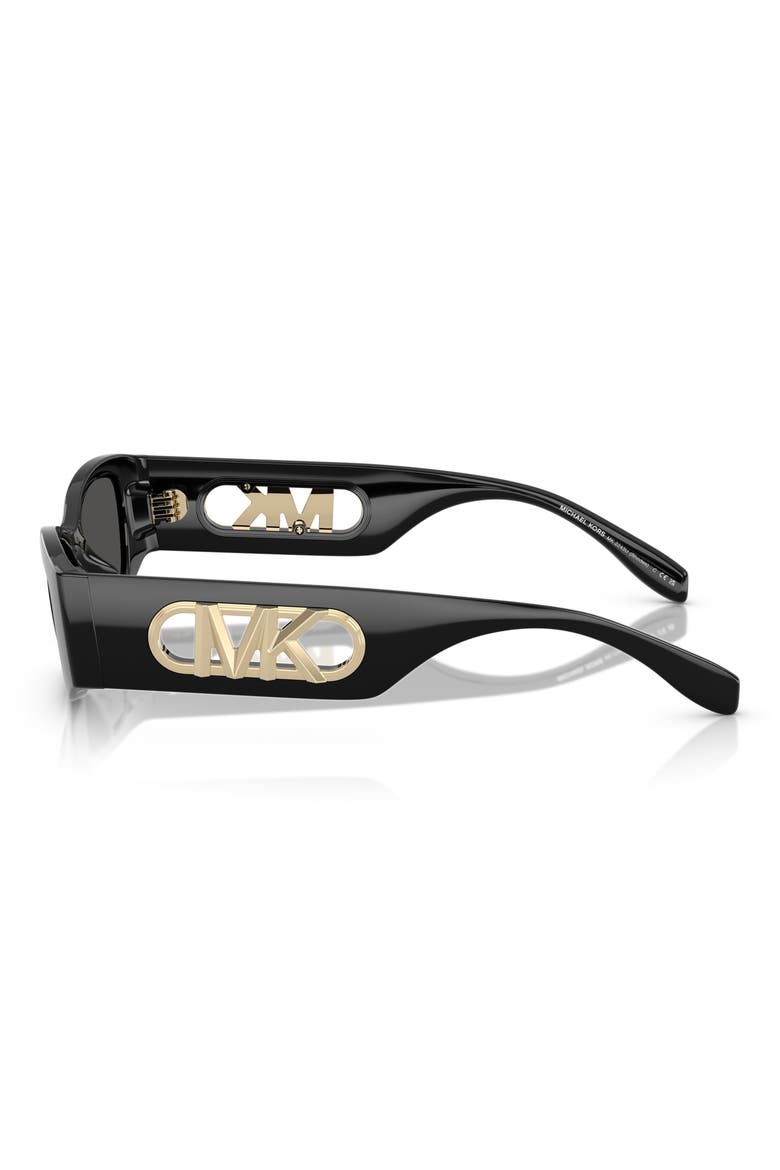 52mm Rectangular Sunglasses, Alternate, color, BLACK / DARK GREY SOLID
