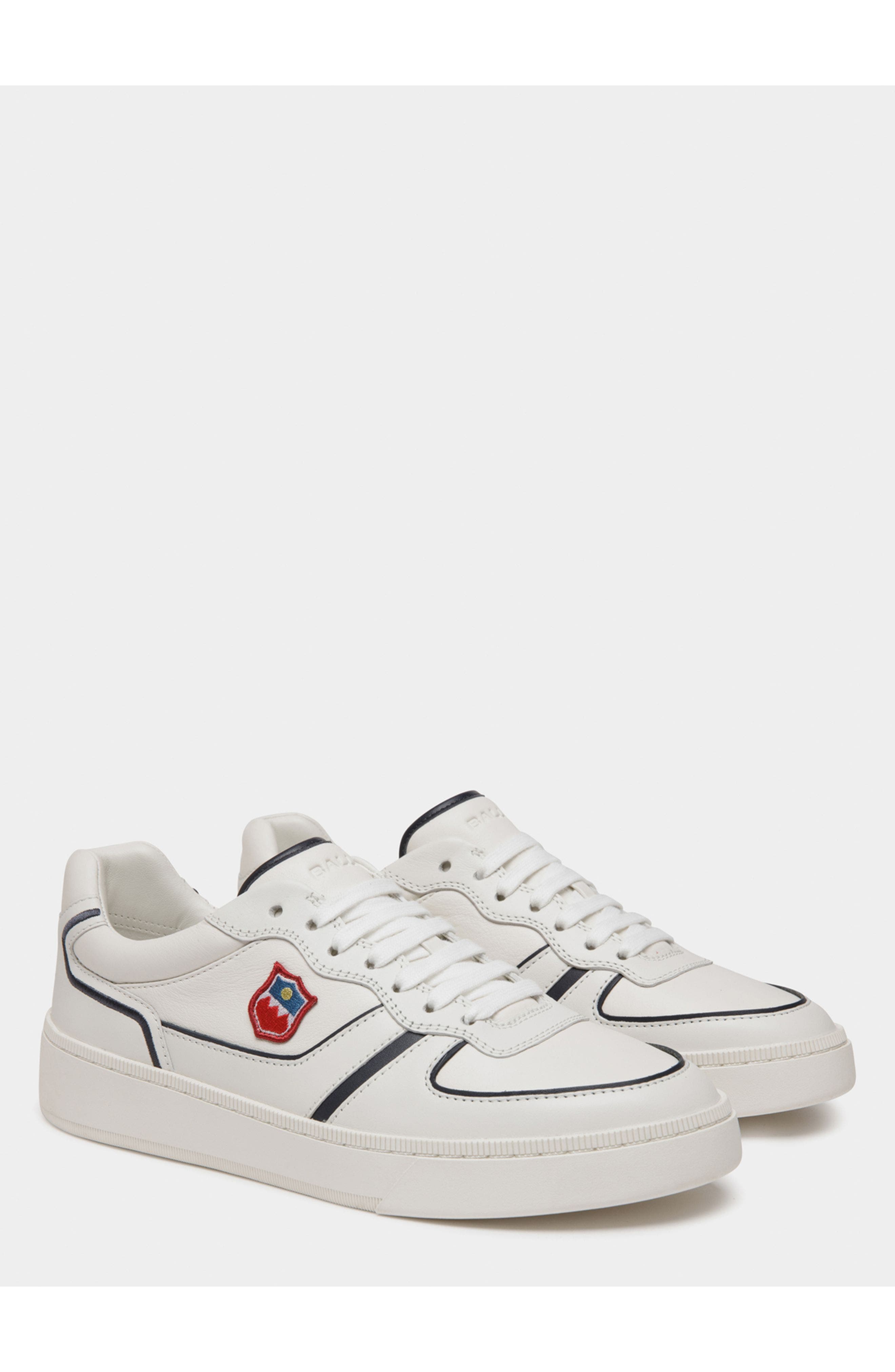 Bally Raise Sneaker in Plain Leather, Alternate, color, White