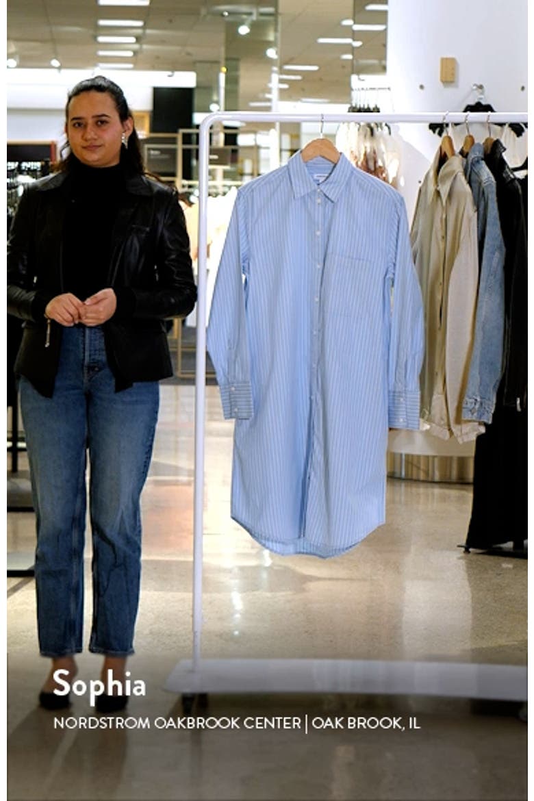 Stripe Long Sleeve Cotton Shirtdress video