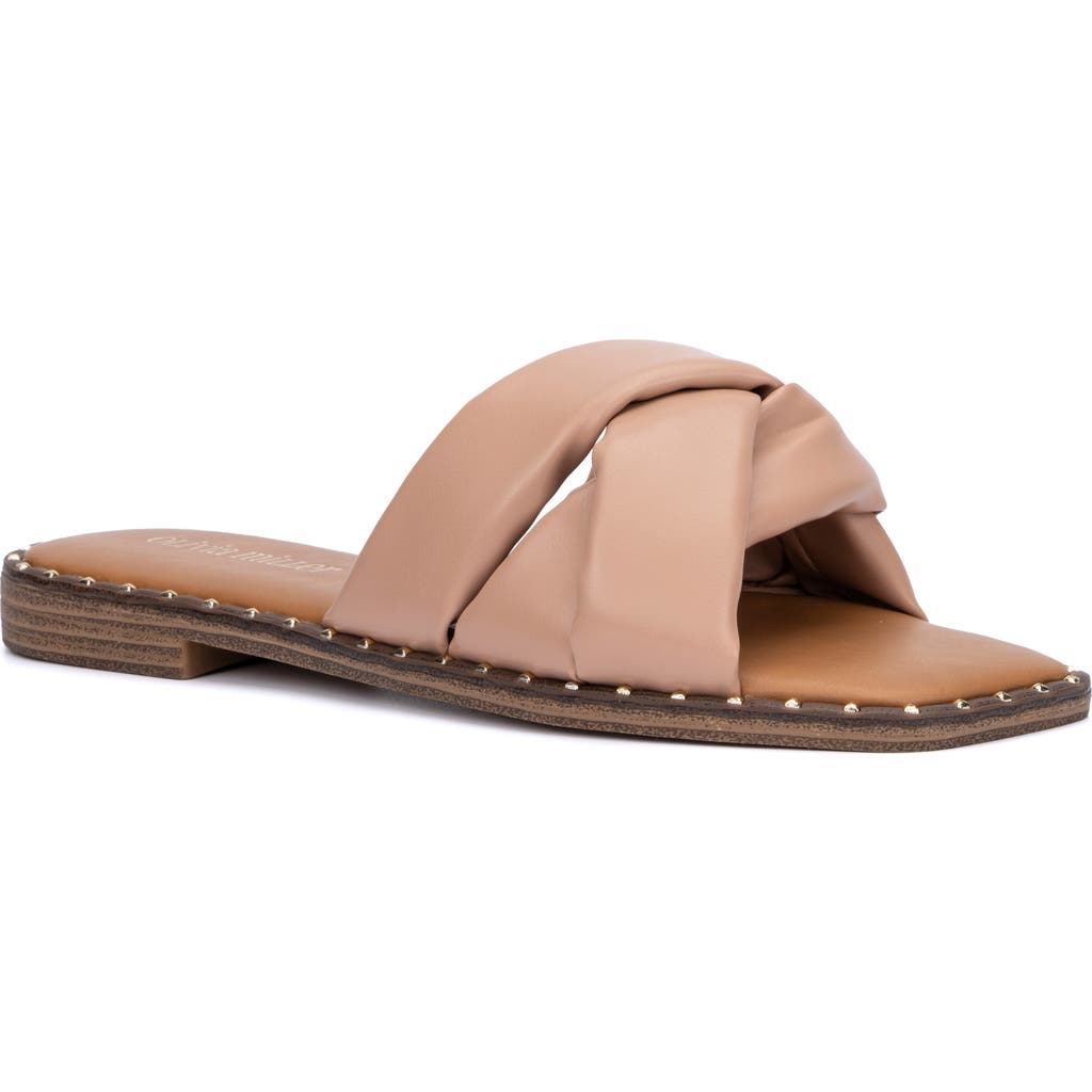 Shop Olivia Miller Selysette Woven Slide Sandal In Beige