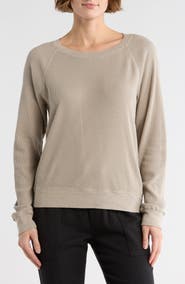 James Perse Relaxed Raglan Sleeve Cotton Pullover