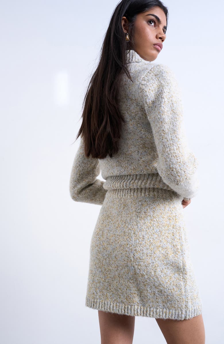 Topshop Twist Yarn Miniskirt, Alternate, color, Light Blue Multi