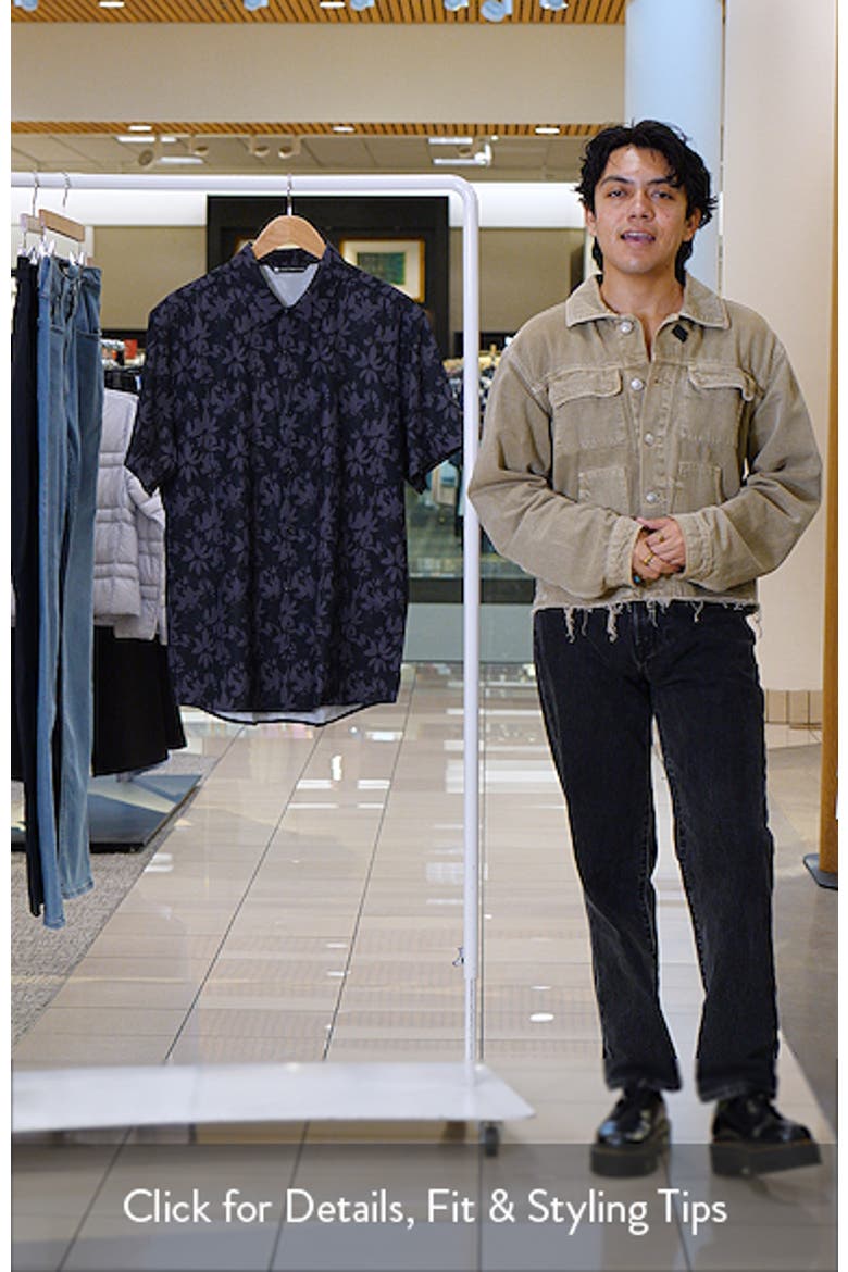 Techwoven Founder Floral Short Sleeve Performance Button-Up Shirt video
