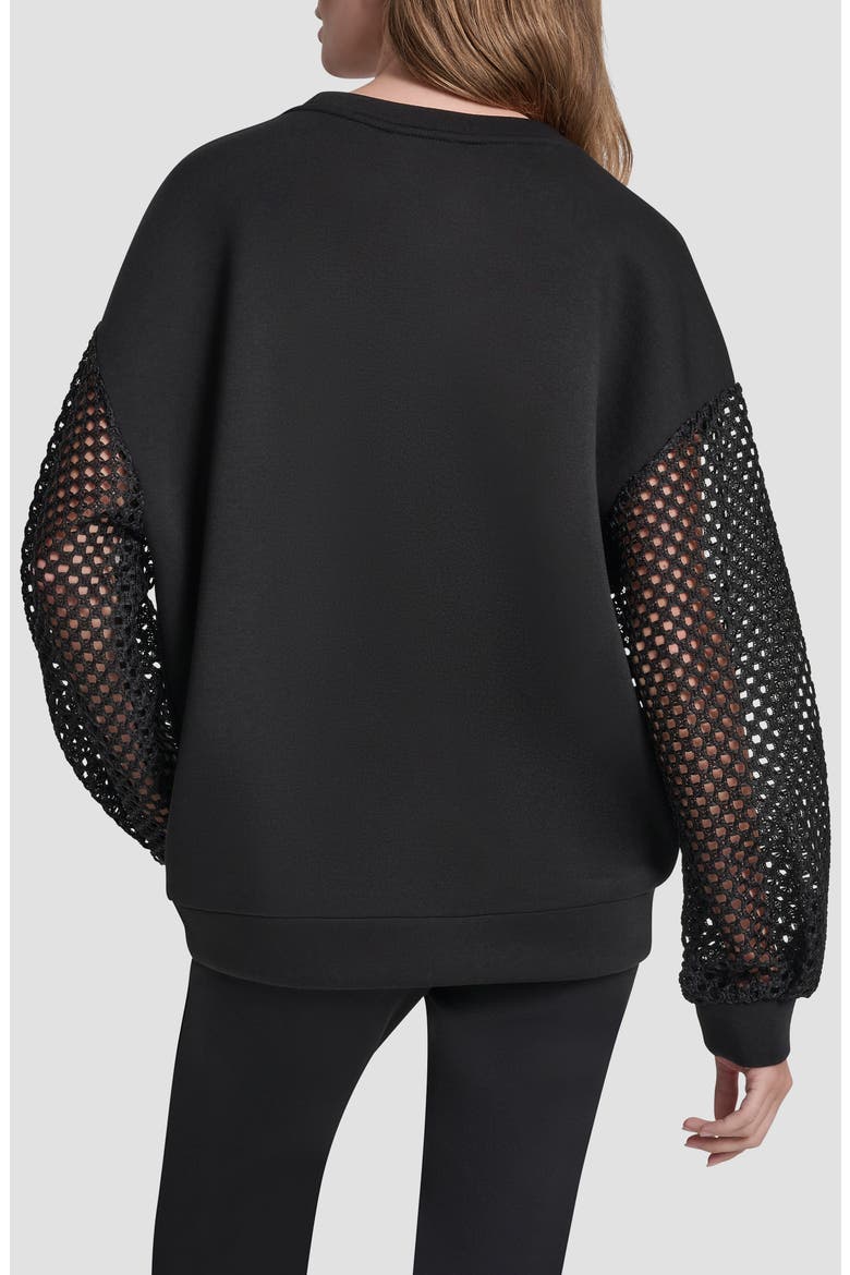 Fauchet Sleeve Pullover Top, Alternate, color, BLACK/BLACK