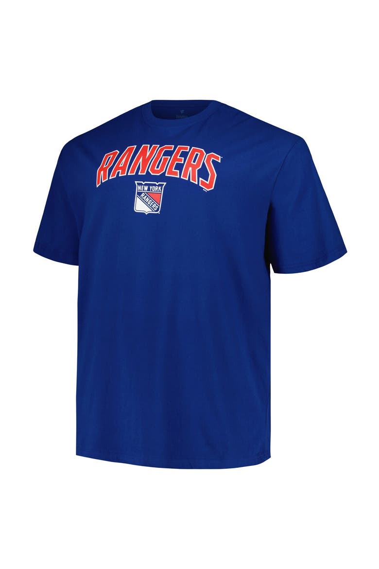 Men's Profile Blue New York Rangers Big & Tall Arch Over Logo T-Shirt, Alternate, color, Blue