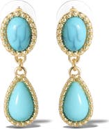 Jessica Simpson Turquoise Oxidized Dangle Earrings