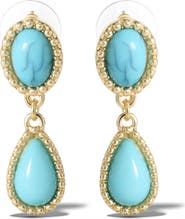 Jessica Simpson Turquoise Oxidized Dangle Earrings