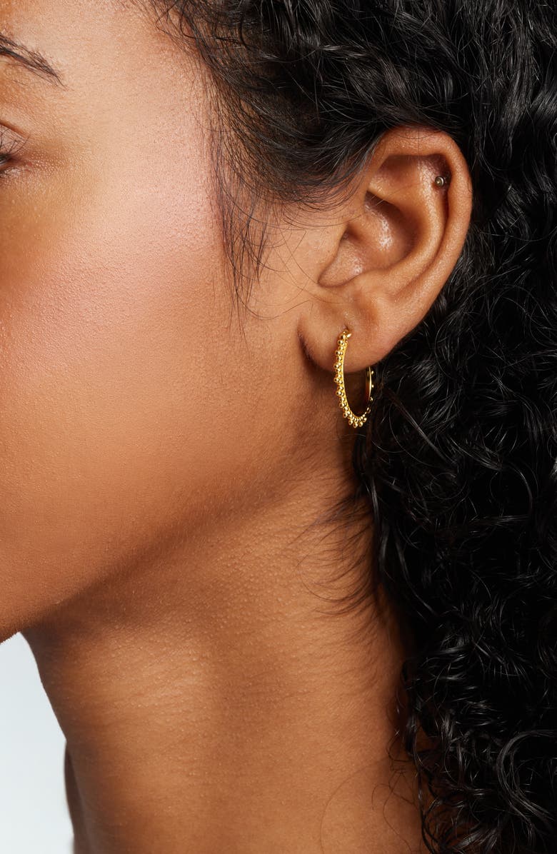 Kiara by Ki-Ele Medium Sol Hoop Earrings, Alternate, color, Gold