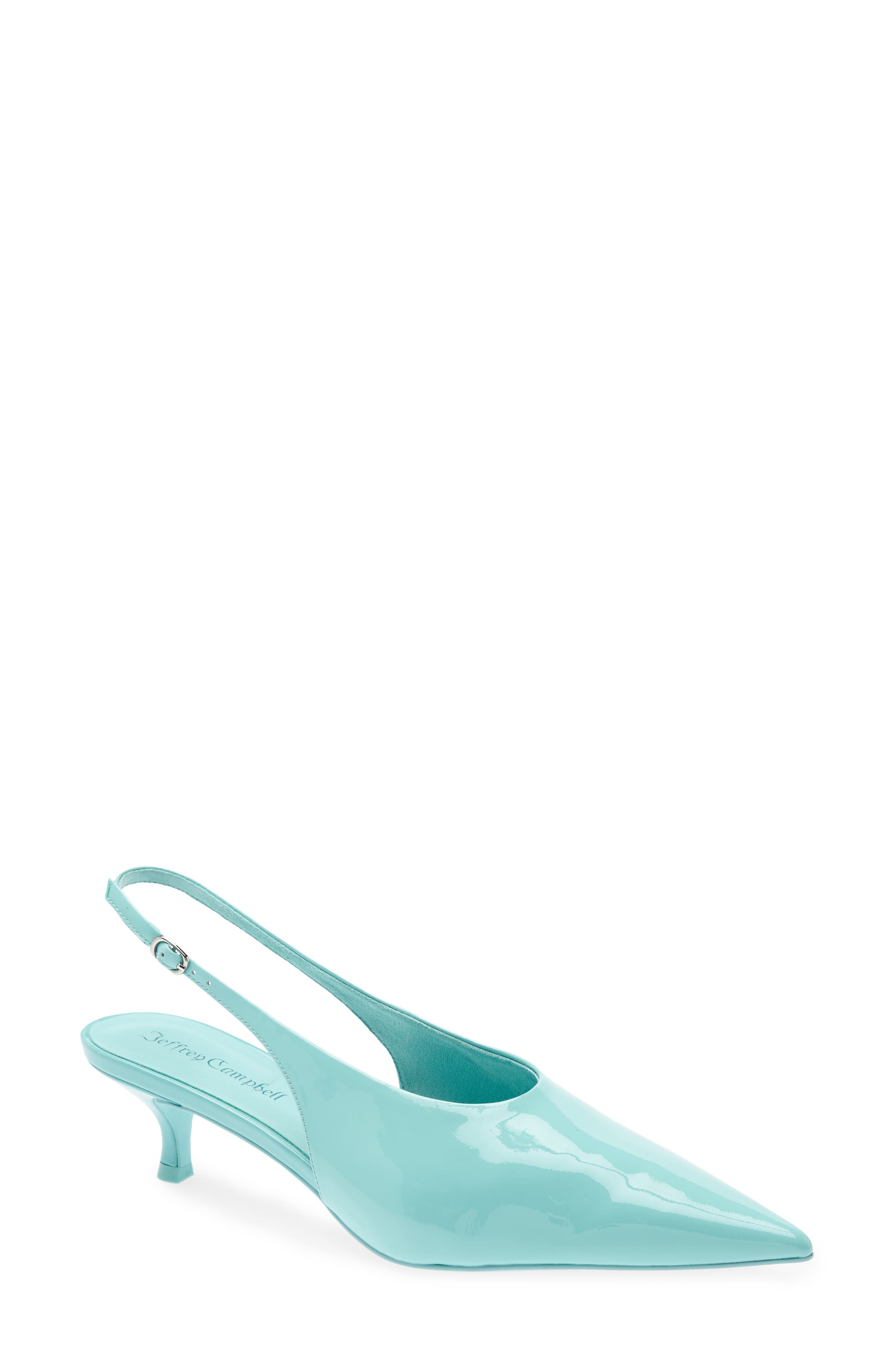 Adriatica Slingback Pointed Toe Kitten Heel Pump, Main, color, MINT PATENT