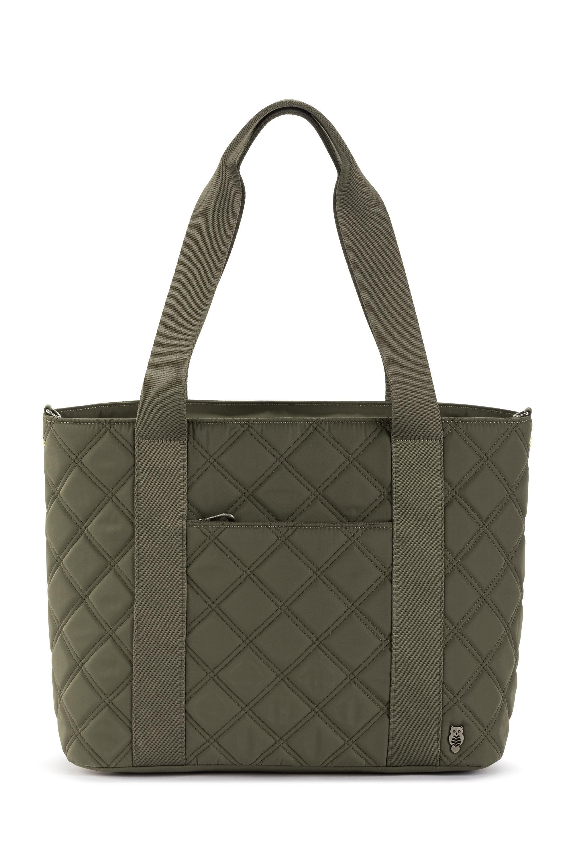 Sakroots Arlo Large Tote Bag - Quilted in Olive Diamond Quilted 