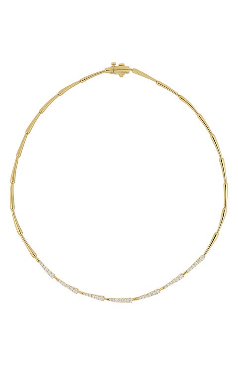 Audrey 18k Gold Diamond Tennis Necklace