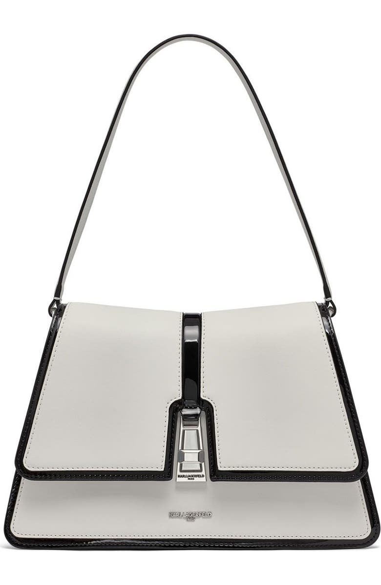 KARL LAGERFELD PARIS Mercerie Shoulder, Main, color, White Black