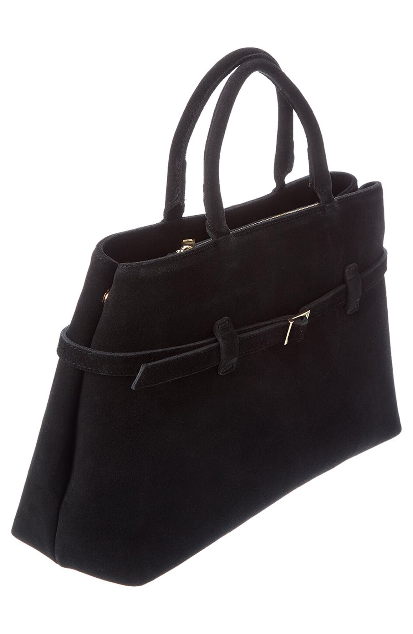 Persaman New York Elspeth 92 Suede Shoulder Bag, Alternate, color, Black