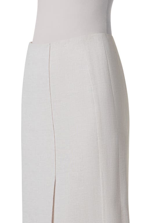Akris Twisted Linen Double-face Midi Pencil Skirt In Greige