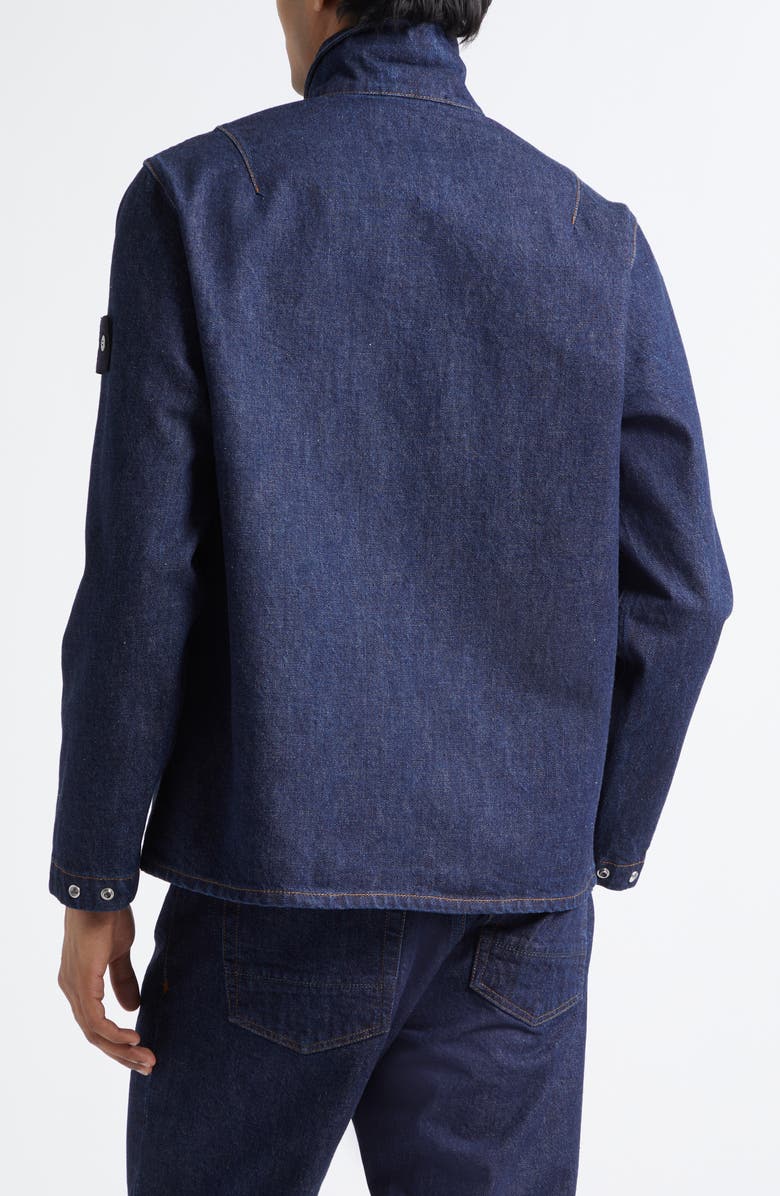 Stone Island Denim Zip Jacket, Alternate, color, Blue Rinse