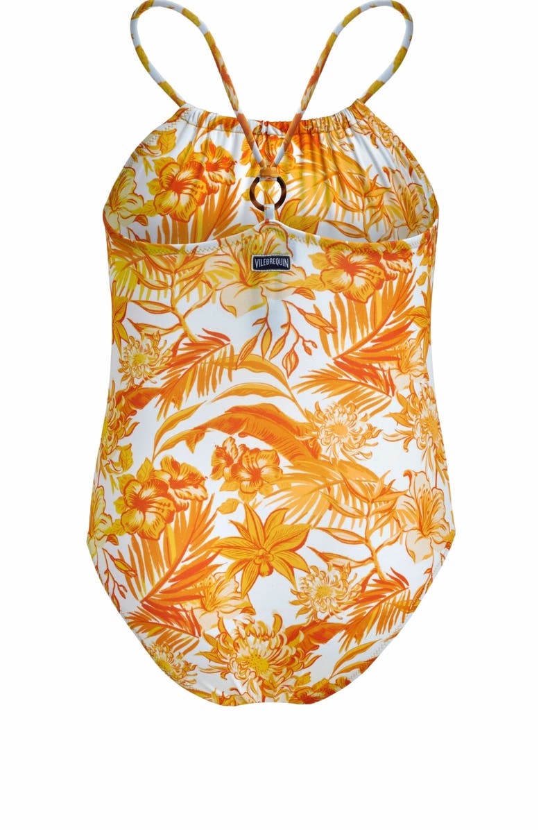 Vilebrequin Kids' Tahiti Flowers One-Piece Swimsuit, Alternate, color, 