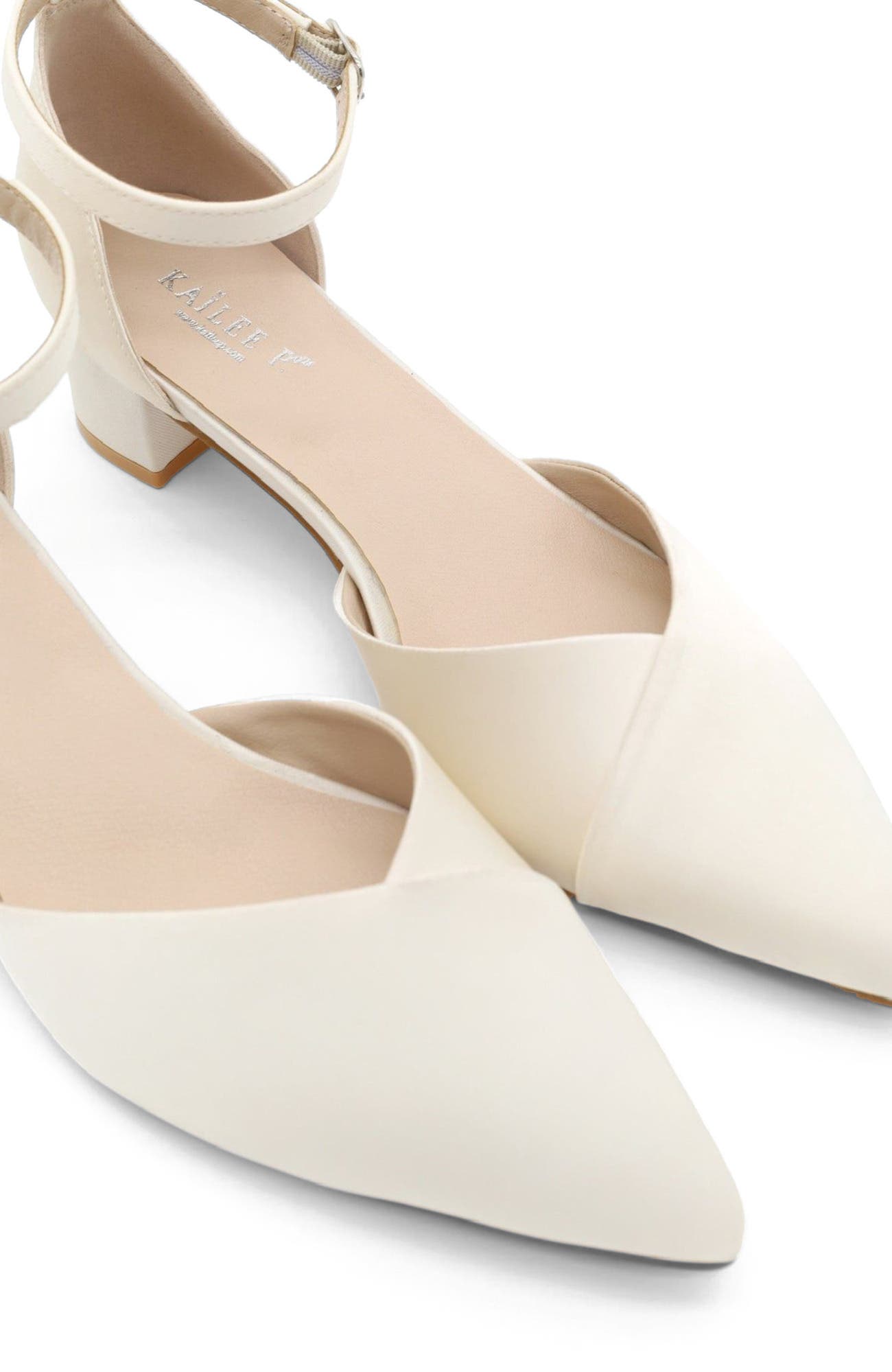 Kailee P Leila Satin Pointed Toe Low Block Heels (Women) | Nordstrom