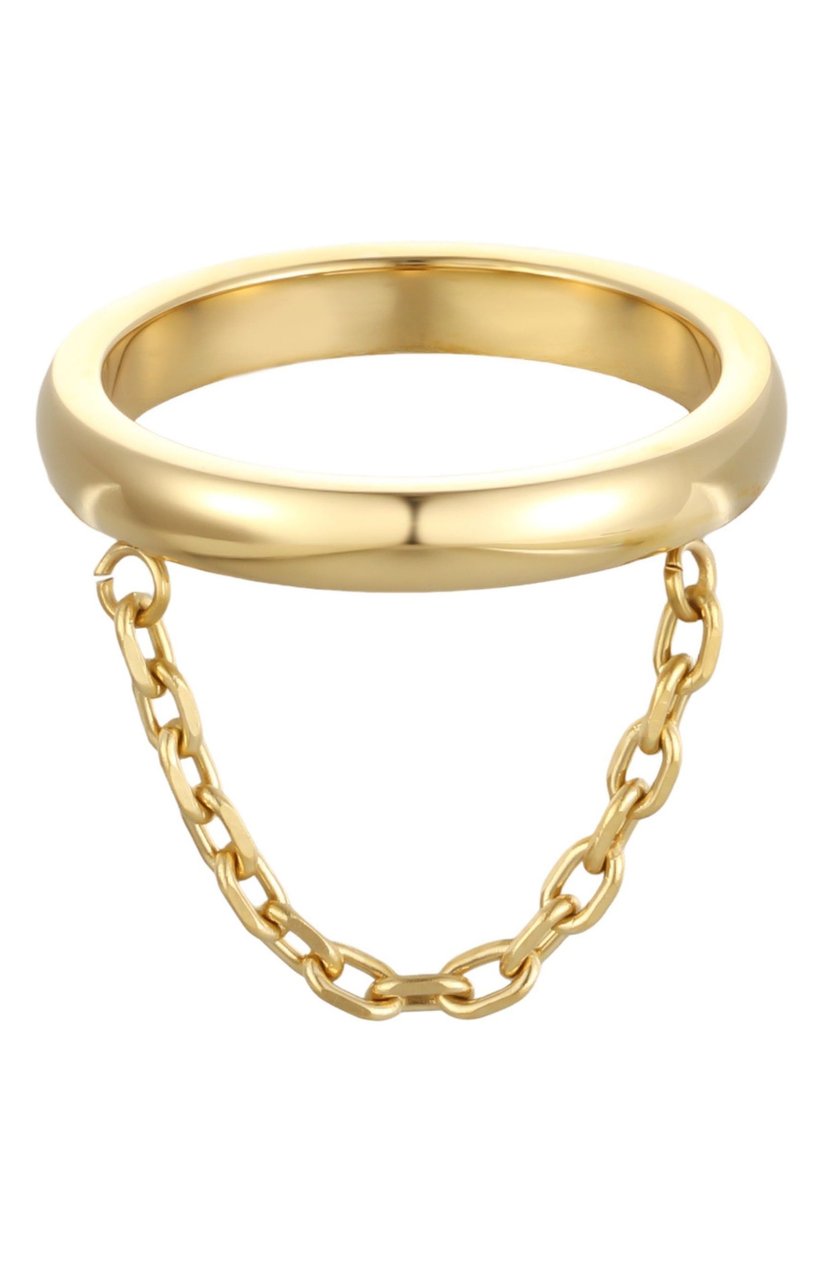 18k Gold Plated Chain Detail Ring