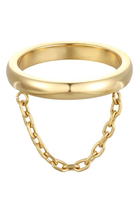 18k Gold Plated Chain Detail Ring