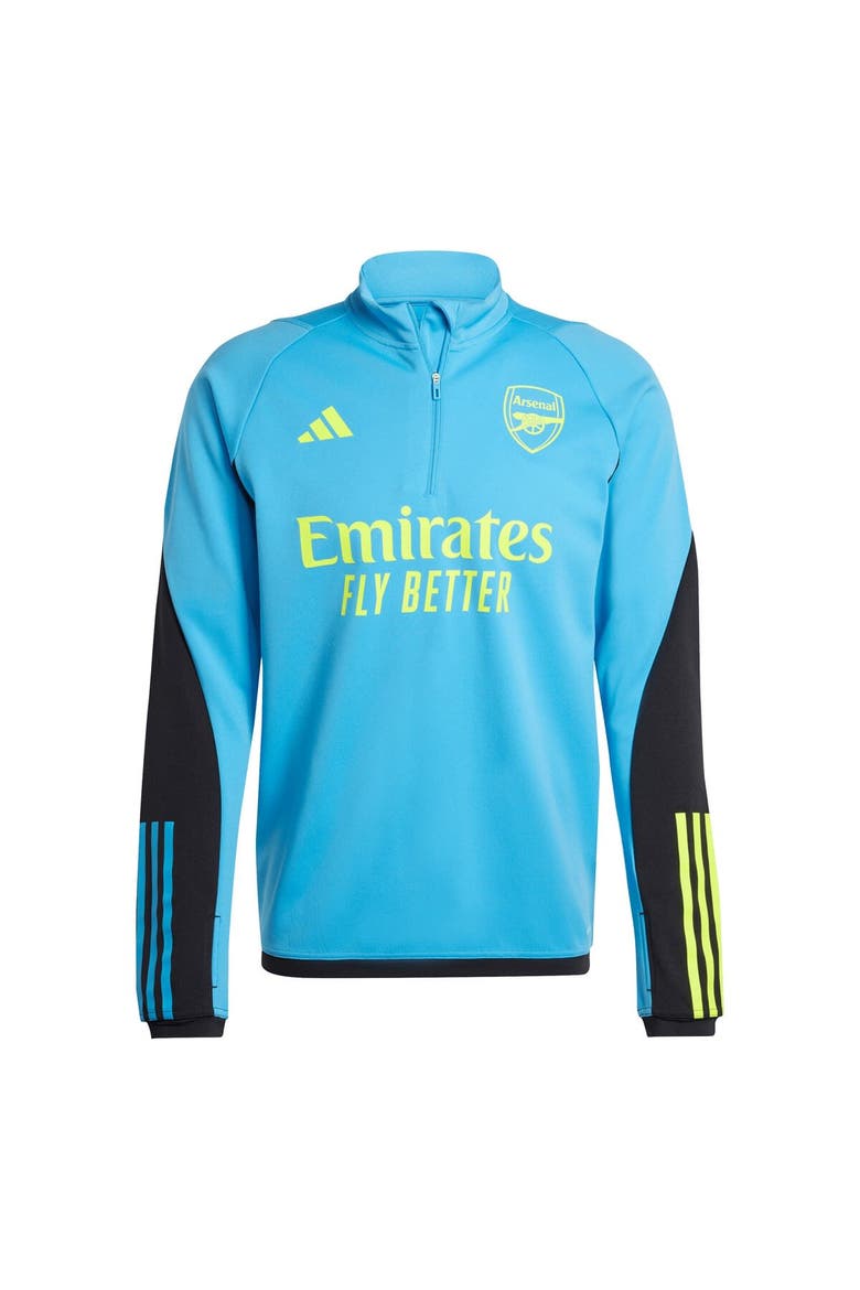 Men's adidas Blue Arsenal AEROREADY® Raglan Quarter-Zip Training Top, Main, color, Blue