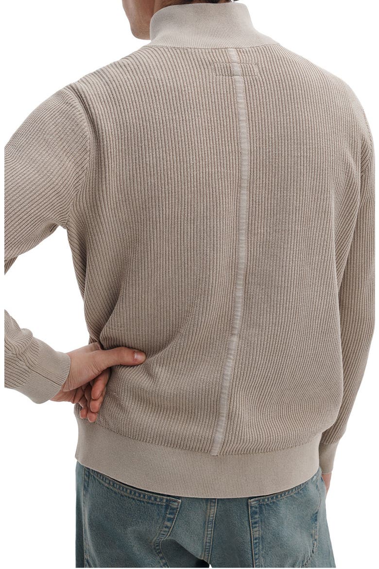 Caden Washed Cotton Blend Quarter Zip Sweater, Alternate, color, TAUPE