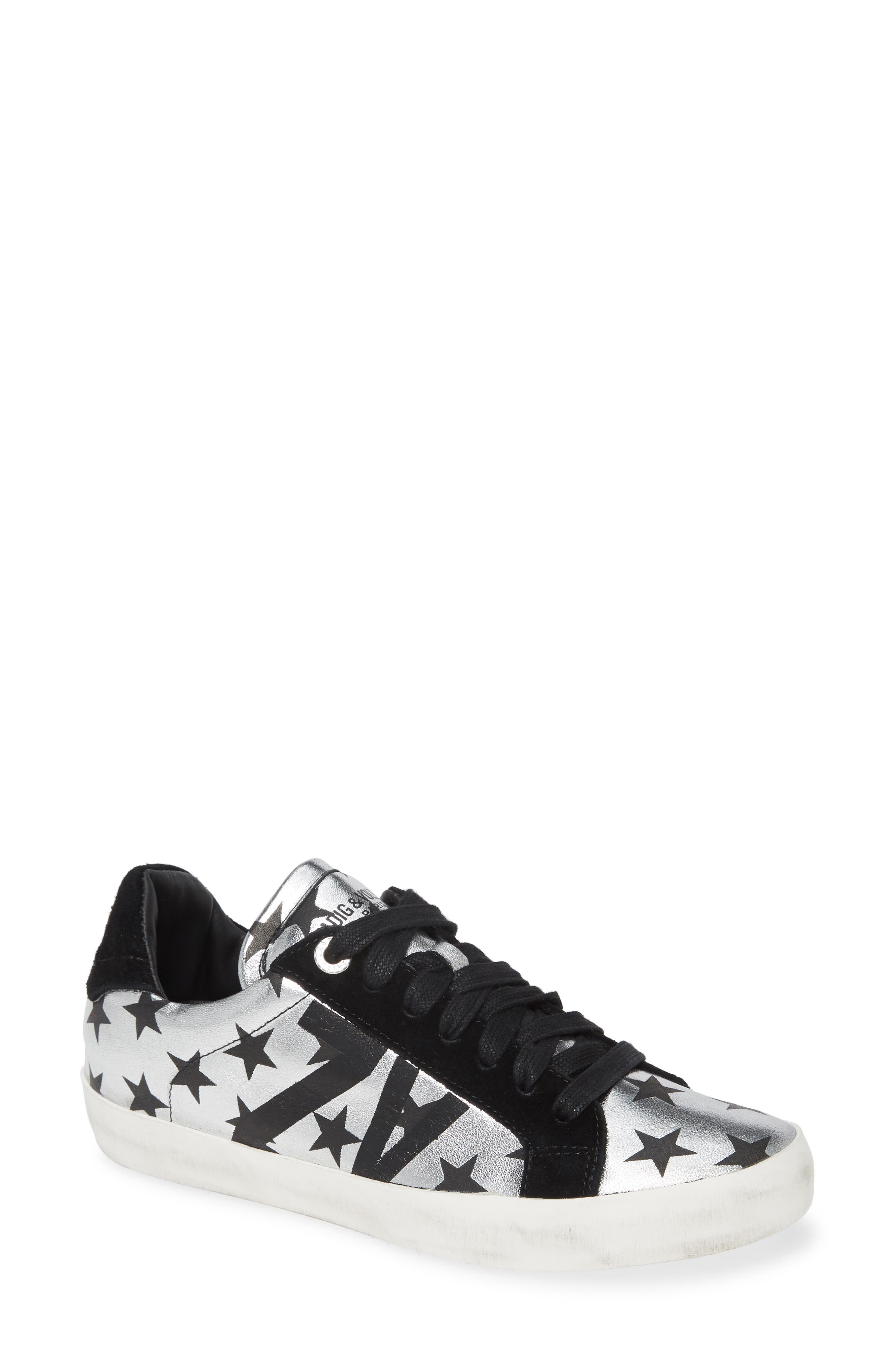 Zadig & Voltaire Used Lace-Up Sneaker, Main, color, 