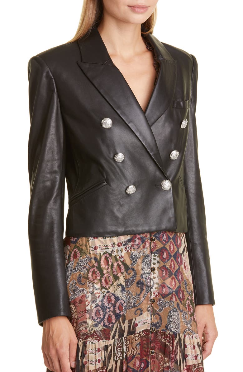 Veronica Beard Nevis Leather Jacket, Alternate, color,