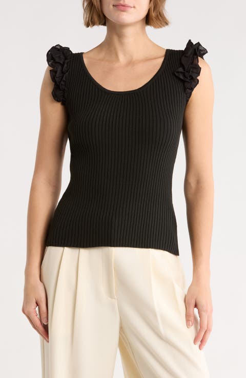 Decla Ruffle Sleeve Knit Top
