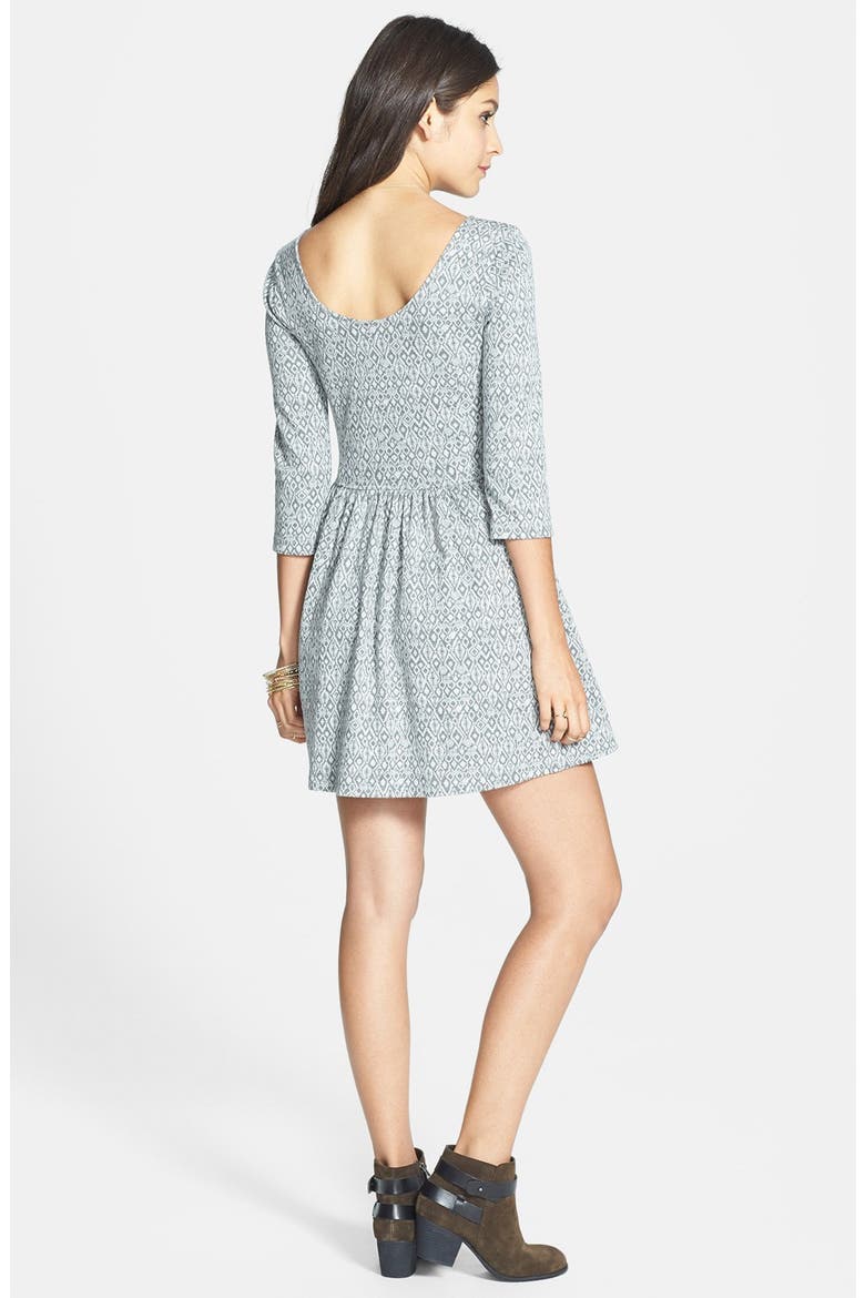 Geometric Jacquard Skater Dress, Alternate, color, ABSTRACT DIAMOND GREY