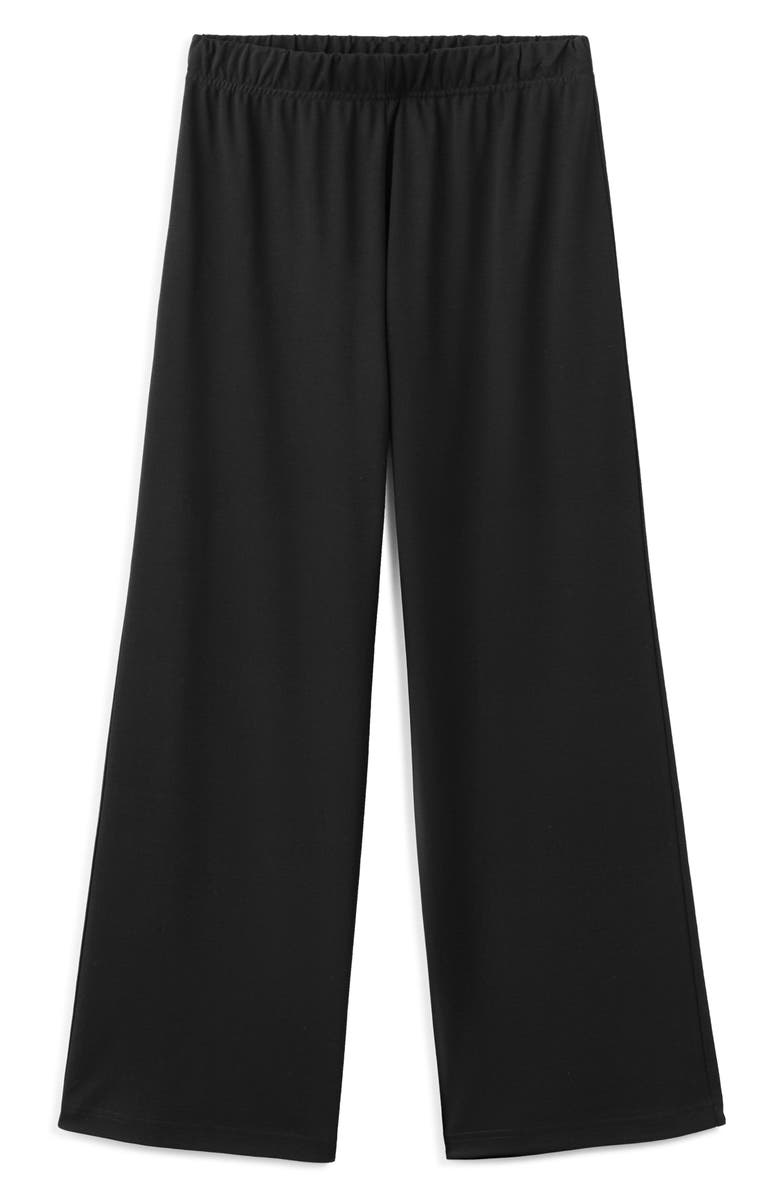 MANGO Solid Cotton Pajama Pants, Alternate, color, Black