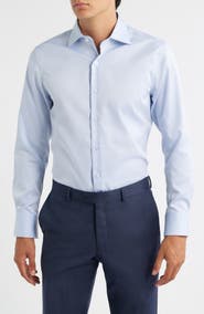 ZANETTI Trim Fit Twill Dress Shirt