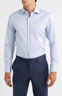 ZANETTI Trim Fit Twill Dress Shirt
