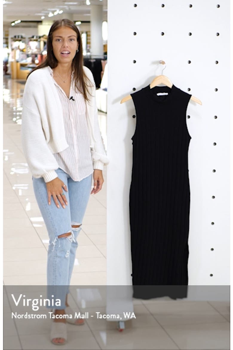 Mock Neck Ribbed Midi Dress video