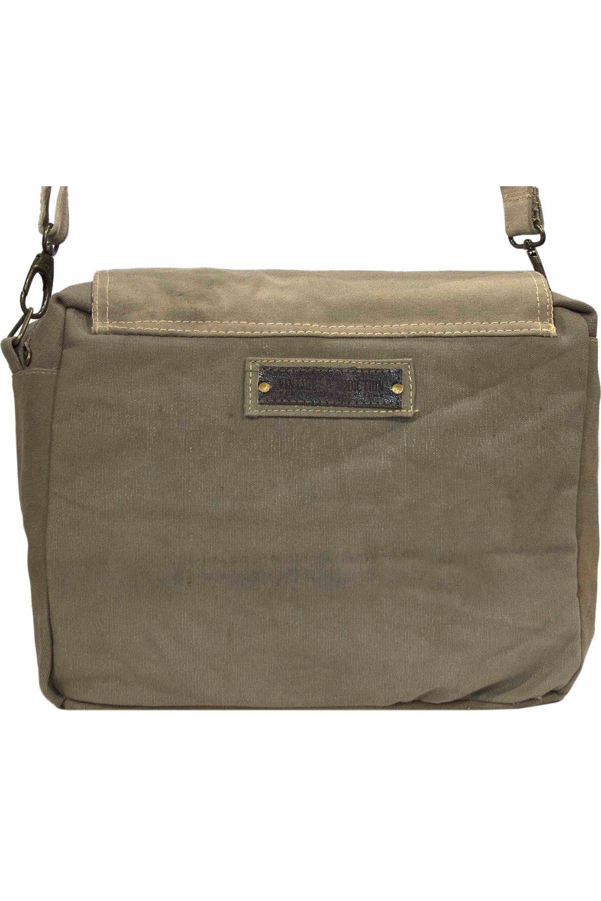 VINTAGE ADDICTION Dream Big Recycled Military Tent Crossbody Bag, Alternate, color, 