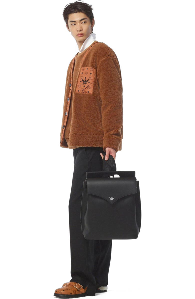 MCM Diamond Backpack in Embossed Leather, Alternate, color,